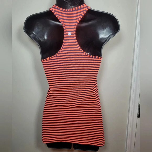 Lululemon Cool Racerback Classic Stripe Light Flare Inkwell sz 4 - Picture 1 of 5